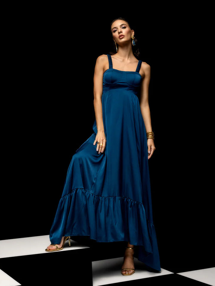 Dark Blue Aliyah Midi Dress For Women