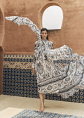 AVIANA PRINTED SILK METALIC MAXI DRESS
