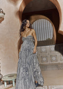 MARIETTA SILK LUREX CHIFON DRESS